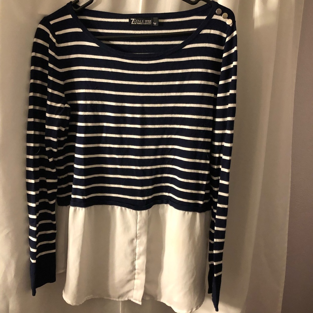 New York & Company Large Striped Shirt